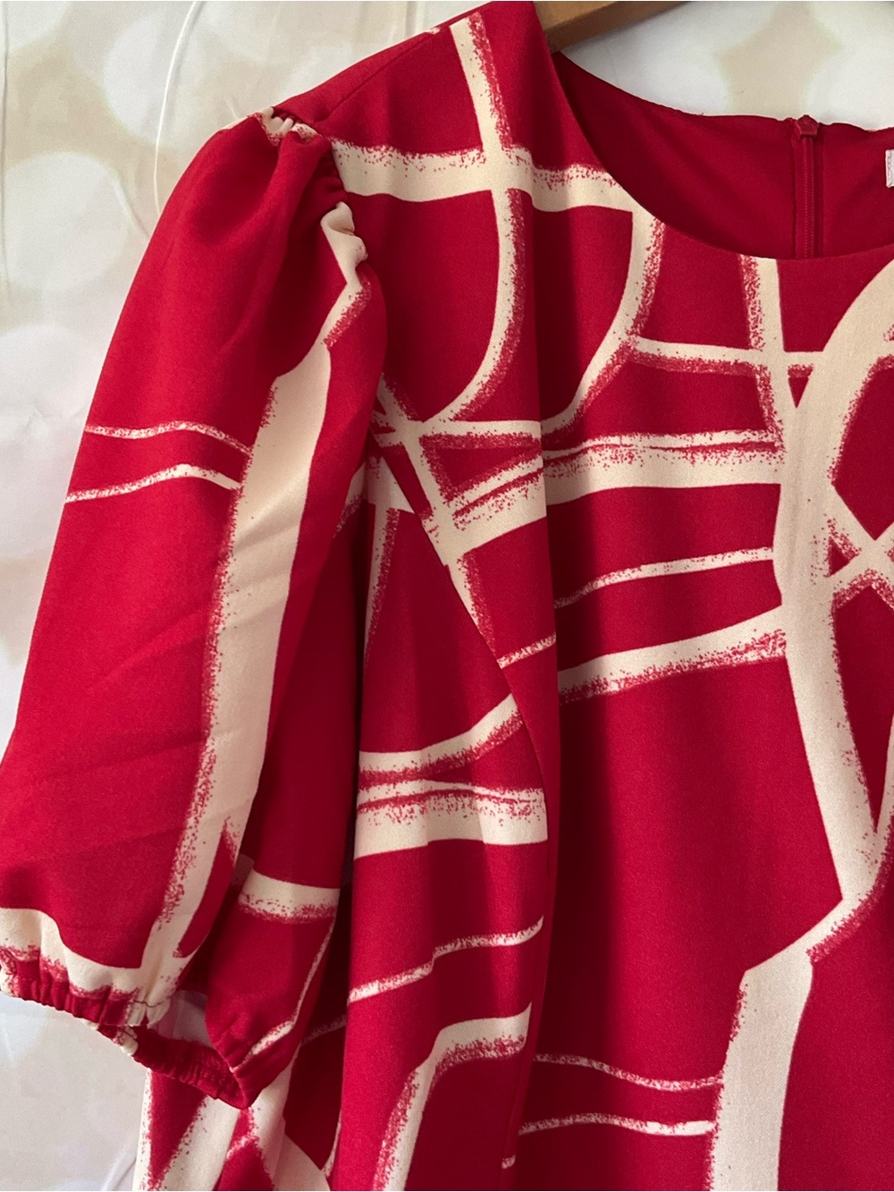 London Time Red and Cream Dress - Picture 4 of 10